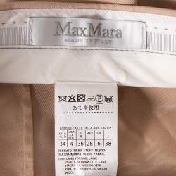 Pre Owned Max Mara Beige Wool Wide Leg Trousers S