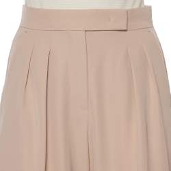 Pre Owned Max Mara Beige Wool Wide Leg Trousers S