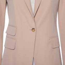 Pre Owned Max Mara Beige Wool Button Front Unno Blazer S