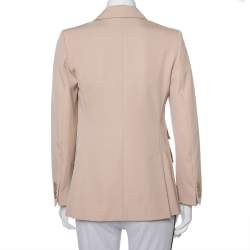 Pre Owned Max Mara Beige Wool Button Front Unno Blazer S