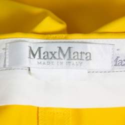 Pre Owned Max Mara Yellow Cotton Button Detail Trousers S