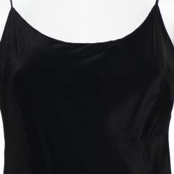 Pre Owned Max Mara Black Silk Sheer Slip Dress M