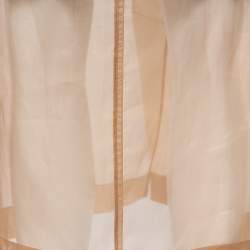 Pre Owned Max Mara Beige Silk Sheer Pencil Skirt M