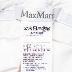 Pre Owned Max Mara White Knit Cropped Tapered Leg Trousers L