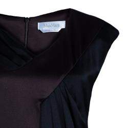 Pre Owned Max Mara Brown/Black Silk Sleeveless Dress M/L