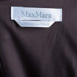 Pre Owned Max Mara Brown/Black Silk Sleeveless Dress M/L