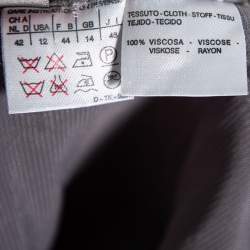 Pre Owned Max Mara Grey Floral Printed Chiffon Midi Skirt L