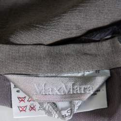 Pre Owned Max Mara Grey Floral Printed Chiffon Midi Skirt L