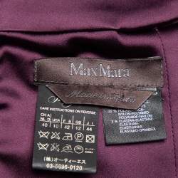 Pre Owned Max Mara Purple Stretch Satin Sheath Dress M
