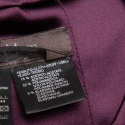 Pre Owned Max Mara Purple Stretch Satin Sheath Dress M