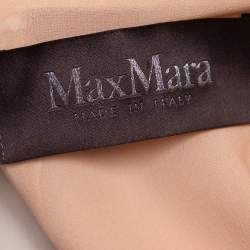Pre Owned Max Mara Pink Crepe Drape Detail Ruffled Midi Dress L