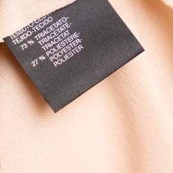 Pre Owned Max Mara Pink Crepe Drape Detail Ruffled Midi Dress L