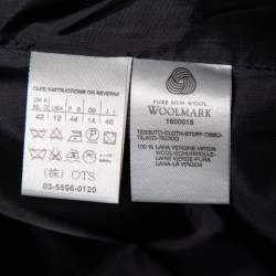 Pre Owned Max Mara Black Wool Button Front Mid Length Coat L