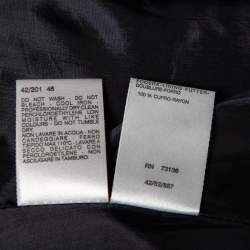 Pre Owned Max Mara Black Wool Button Front Mid Length Coat L