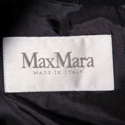 Pre Owned Max Mara Black Wool Button Front Mid Length Coat L