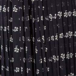 Pre Owned Max Mara Black Printed Chiffon Balocco Pleated Palazzo Pants L