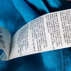 Pre Owned Weekend Max Mara Blue Linen Button Front Shirt S