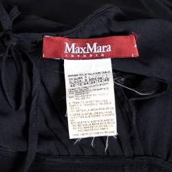 Pre Owned Max Mara Studio Black Crepe & Chiffon Paneled Sleeveless Midi Dress L