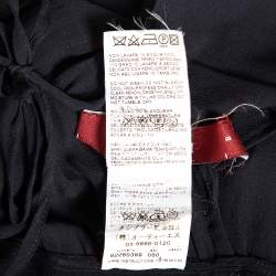 Pre Owned Max Mara Studio Black Crepe & Chiffon Paneled Sleeveless Midi Dress L