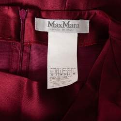 Pre Owned Max Mara Burgundy Silk & Cotton Shift Dress S