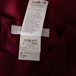 Pre Owned Max Mara Burgundy Silk & Cotton Shift Dress S