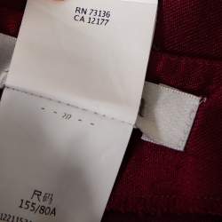 Pre Owned Max Mara Burgundy Silk & Cotton Shift Dress S