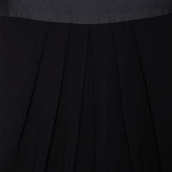 Pre Owned Max Mara Studio Black Crepe Pleated Detail Paneled Mini Dress S