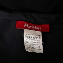 Pre Owned Max Mara Studio Black Crepe Pleated Detail Paneled Mini Dress S