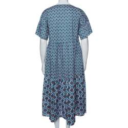 Weekend Max Mara Multicolored Geometric Print Cotton Long Dress L
