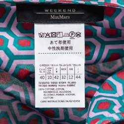 Weekend Max Mara Multicolored Geometric Print Cotton Long Dress L