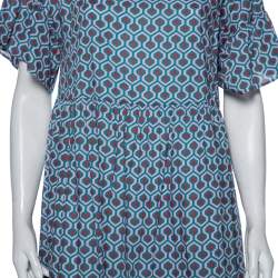 Weekend Max Mara Multicolored Geometric Print Cotton Long Dress L