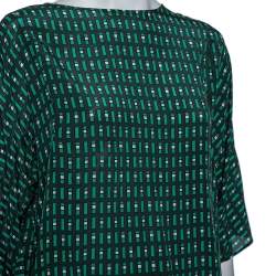 Weekend Max Mara Green Geometric Print Silk Blouse M