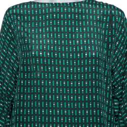 Weekend Max Mara Green Geometric Print Silk Blouse M
