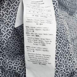 Pre Owned Max Mara Blue Printed Cotton Tie Neck Detail Tunic M