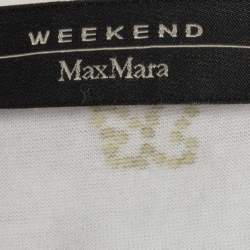 Pre Owned Max Mara Blue Printed Cotton Tie Neck Detail Tunic M