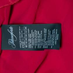 Pre Owned Max Mara Red Crepe & Lace Trim Ruffle Detail Maxi Dress M