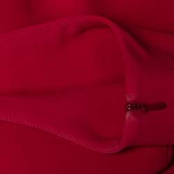 Pre Owned Max Mara Red Crepe & Lace Trim Ruffle Detail Maxi Dress M