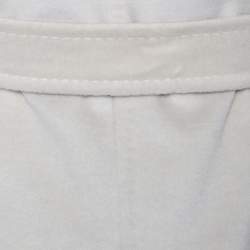 Pre Owned Max Mara Off-White Wool Buttoned Beaver Long Coat M 