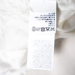 Pre Owned Max Mara Off-White Wool Buttoned Beaver Long Coat M 