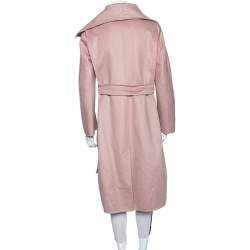 Pre Owned Max Mara Blush Pink Cashmere Belted Cucito A Mano Coat M