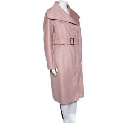 Pre Owned Max Mara Blush Pink Cashmere Belted Cucito A Mano Coat M