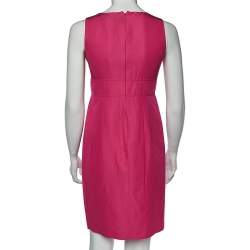 Max Mara  Pink Cotton Pleated Sleeveless Dress M
