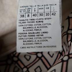 مملوك�ة مسبقًا Max Mara Cream & Pink Geometric Printed Cotton Sleeveless Short Dress M