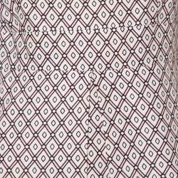 مملوكة مسبقًا Max Mara Cream & Pink Geometric Printed Cotton Sleeveless Short Dress M
