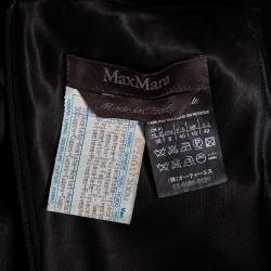 Pre Owned Max Mara Vintage Black Crepe And Satin Collar Detailed Balloon Dress M