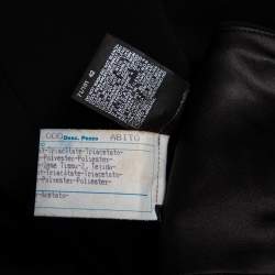 Pre Owned Max Mara Vintage Black Crepe And Satin Collar Detailed Balloon Dress M