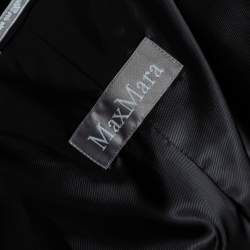 Max Mara Black Crepe Button Front Belted Blazer And Skirt Set M