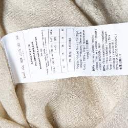 Max Mara Beige Sheer Lurex Knit Turtle Neck Long Sleeve Top M