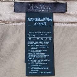 Pre Owned Max Mara Camel Brown Floral Jacquard Fil Coupé Maxi Skirt S