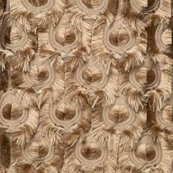 Pre Owned Max Mara Camel Brown Floral Jacquard Fil Coupé Maxi Skirt S